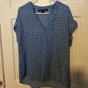 Cynthia Steffe Blue and White Polka Dot Blouse